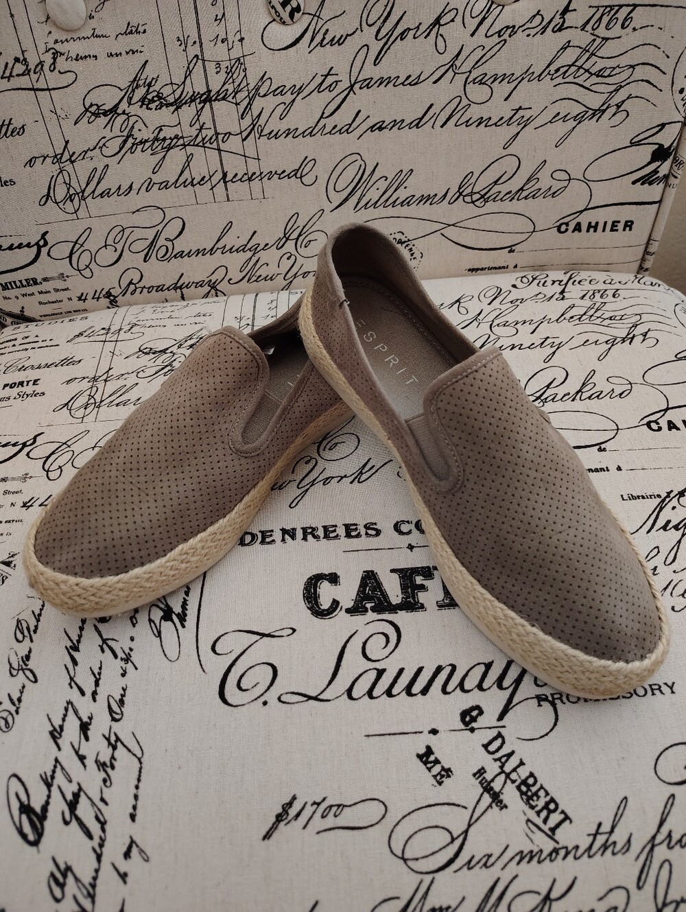 Esprit Women's Nadine Slip-On Espadrille, Taupe Brown, Size 9M